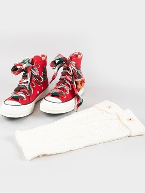 Converse Chuck 70 High X-Mas Gingerbread & Knit Sock - Red Nwt Size W 6